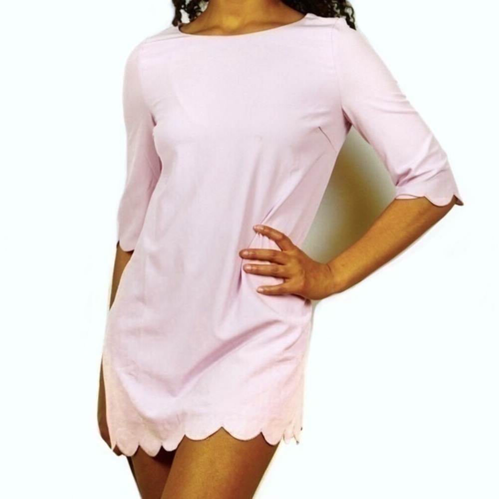 TOBI Womens Size S Pastel Purple Scalloped Edge 3/4 Sleeve Tunic‎